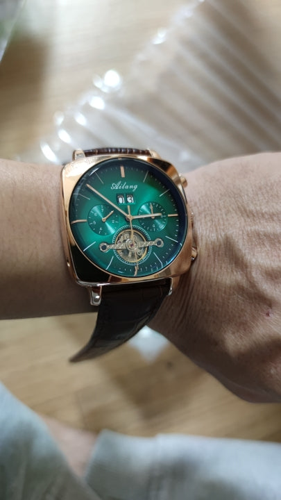 Amazon.com: WhatsWatch AILANG Brand Men Automatic Self-Wind Watches Leather  Skeleton Tourbillon Mechanical Clock Male Rose Gold Shell Watch New -511 :  Clothing, Shoes & Jewelry