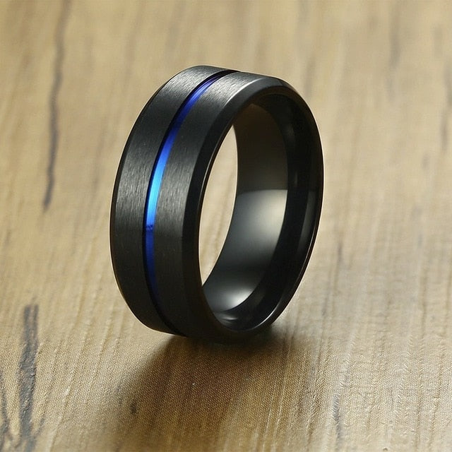 Stainless Steel 8mm Groove Ring - LuxuryLion