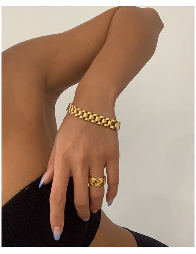 Titanium 18K Gold Plated Bracelet - LuxuryLion
