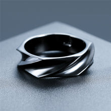 Load image into Gallery viewer, Minimalistic Curvy Black Ring - LuxuryLion

